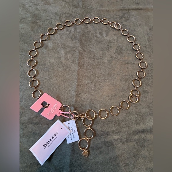 JUICY COUTURE of Los Angeles Gold Hoop Circle Chain Belt in Gold Size Med/Large - Picture 4 of 15